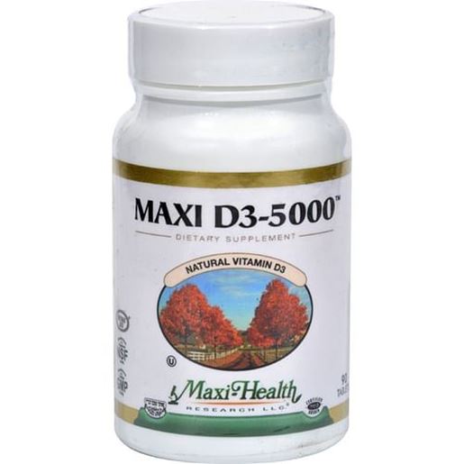 Foto de Maxi Health Kosher Vitamins Maxi D3 5000 - 5000 IU - 90 Tablets