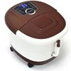 Picture of Shiatsu Portable Heated Electric Foot Spa Bath Roller Motorized Massager-Brown - Color: Brown