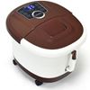 Picture of Shiatsu Portable Heated Electric Foot Spa Bath Roller Motorized Massager-Brown