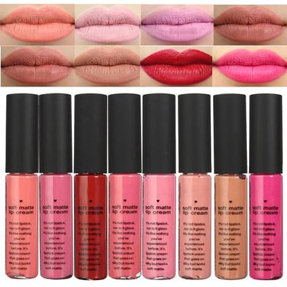 Picture of 8 Colors Soft Matte Lip Gloss Liquid Stick Long Lasting Makeup Cosmetic