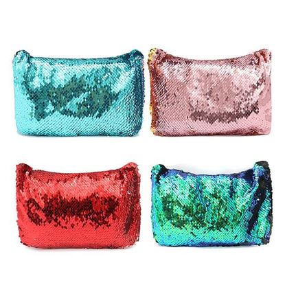 Foto de 4 Colors Mermaid Sequins Makeup Bag Cosmetic Tools Storage Zipper Purse Handbags