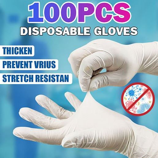 Image sur 100 Pcs PVC Disposable Gloves