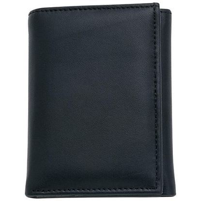 Foto de Men&apos;s Solid Genuine Leather Tri-Fold Wallet