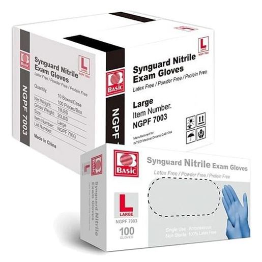 Foto de Synguard Nitrile Exam Gloves 10 bxs/case  Large