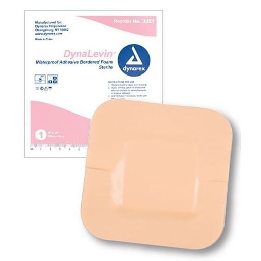 Foto de DynaLevin Bordered Foam 4 x4  Waterproof Adh Dressing Bx/10