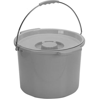 Picture of Commode Pail With Lid 12 Quart  Gray