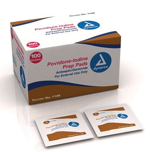 Picture of Povidone Iodine Prep Pads Bx/100