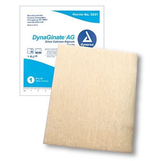 Foto de DynaGinate AG Silver Calcium Alginate Dressing 4 x5  Bx/10