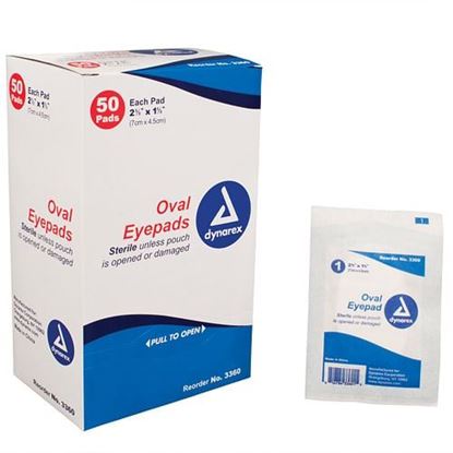 Picture of Sterile Oval Eyepad  Sterile 2 5/8  x 1 5/8  50 Pouches/ Bx