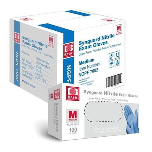 Picture of Synguard Nitrile Exam Gloves 10 bxs/case  Medium