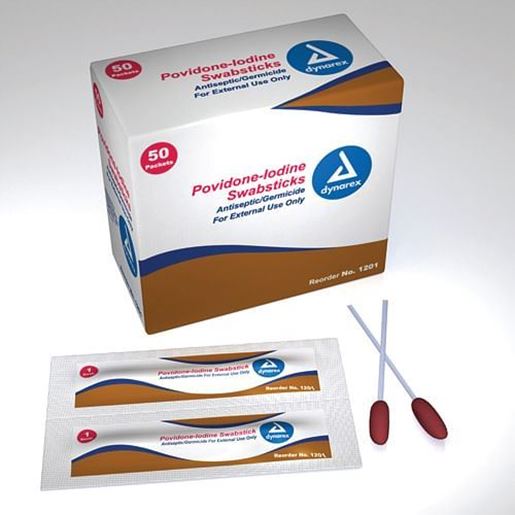 Foto de Povidone Iodine Swabstick Bx/50