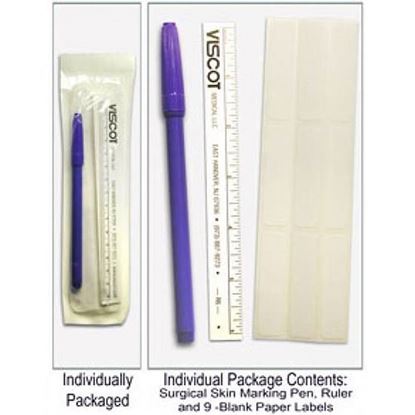 Picture of Skin Marking Pen w/ 9 Labels & 6  Flxble Ruler Sterile