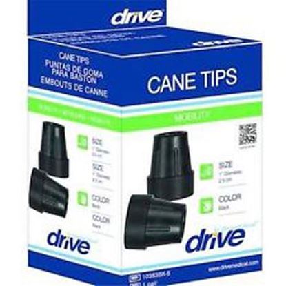 Picture of Cane Tips for 1  Cane Diameter Black (Pair)  Retail Box