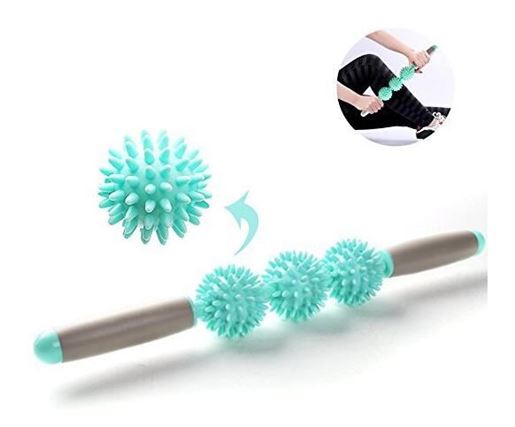 Picture of Color: Five rounds blue - Anti Cellulite Massager Stick Anti-Cellulite Trigger Point Stick Body Foot Face Leg Slimming Massage Muscle Roller