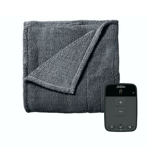 Picture of Sunbeam Full Size Electric Lofttec Heated Blanket in Slate with Wi-Fi Connection