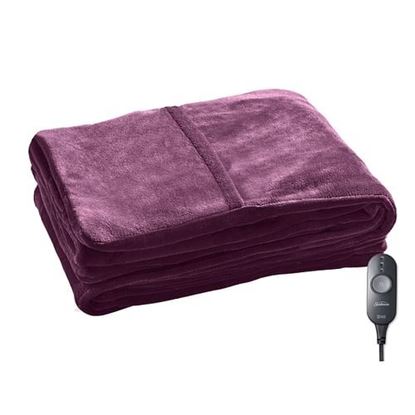 Picture of Sunbeam Microplush Heated Throw with Foot Pocket in Winter Bloom