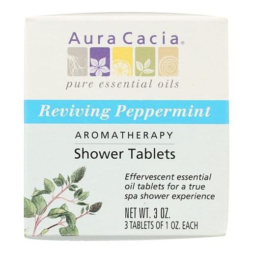 Picture of Aura Cacia - Reviving Aromatherapy Shower Tablets Peppermint - 3 Tablets