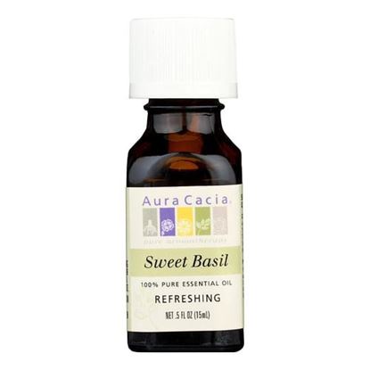 Picture of Aura Cacia - Pure Essential Oil Sweet Basil - 0.5 fl oz