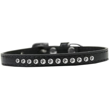 Picture of Clear Crystal Size 10 Black Puppy Collar