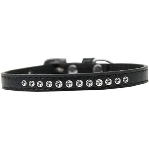 Picture of Clear Crystal Size 8 Black Puppy Collar