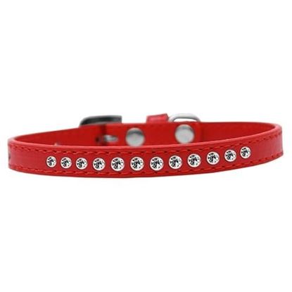 Picture of Clear Crystal Size 8 Red Puppy Collar