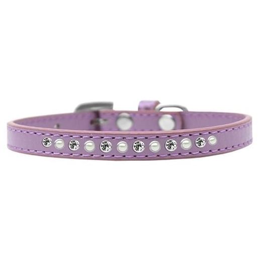 Picture of Pearl and Clear Crystal Size 12 Lavender Puppy Collar