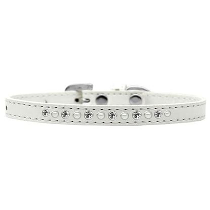 Picture of Pearl and Clear Crystal Size 12 White Puppy Collar