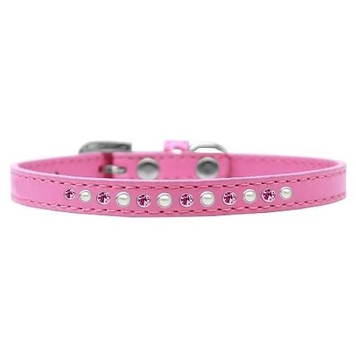 Picture of Pearl and Pink Crystal Size 10 Bright Pink Puppy Collar