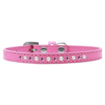 Picture of Pearl and Pink Crystal Size 12 Bright Pink Puppy Collar