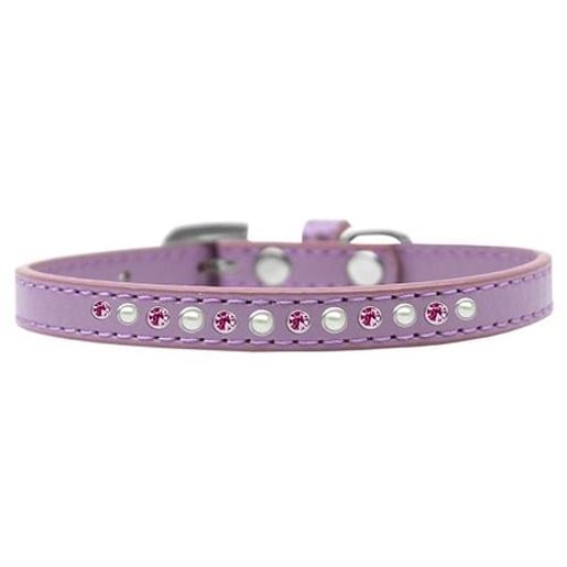 Picture of Pearl and Pink Crystal Size 10 Lavender Puppy Collar