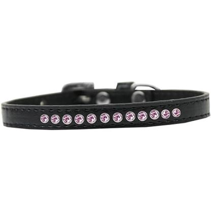 Picture of Light Pink Crystal Size 10 Black Puppy Collar