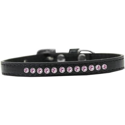 Picture of Light Pink Crystal Size 8 Black Puppy Collar