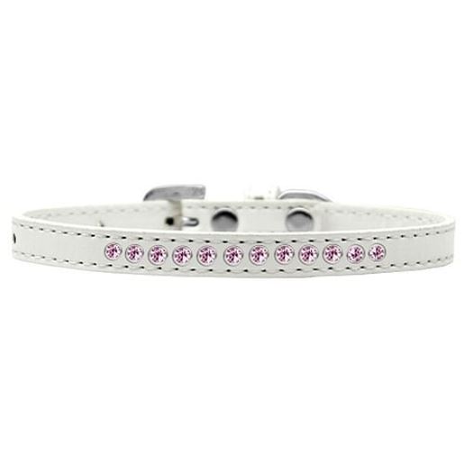 Picture of Light Pink Crystal Size 8 White Puppy Collar