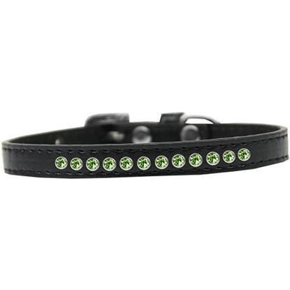 Picture of Lime Green Crystal Size 10 Black Puppy Collar