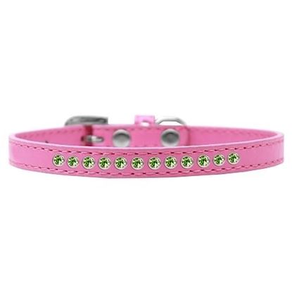 Picture of Lime Green Crystal Size 10 Bright Pink Puppy Collar