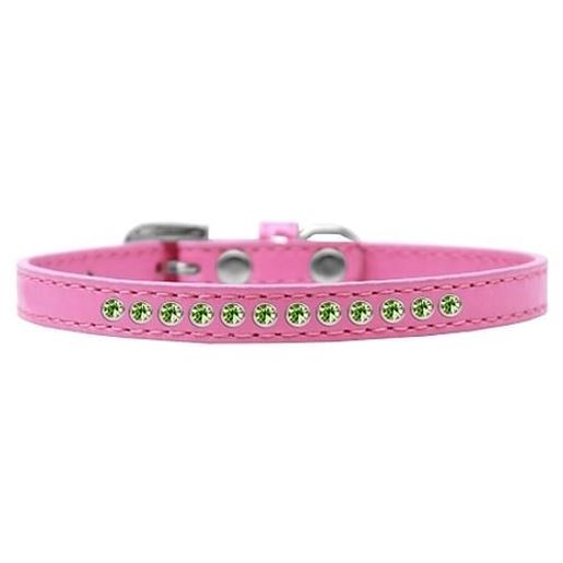 Picture of Lime Green Crystal Size 12 Bright Pink Puppy Collar