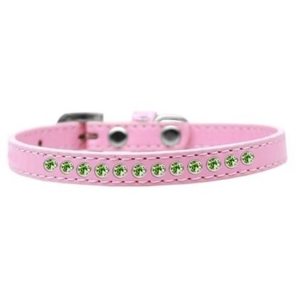 Picture of Lime Green Crystal Size 16 Light Pink Puppy Collar