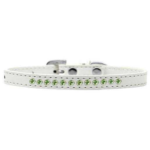 Picture of Lime Green Crystal Size 10 White Puppy Collar