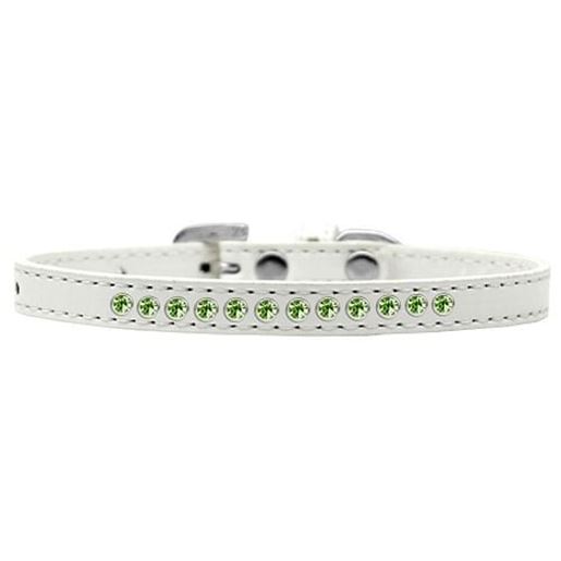 Picture of Lime Green Crystal Size 12 White Puppy Collar