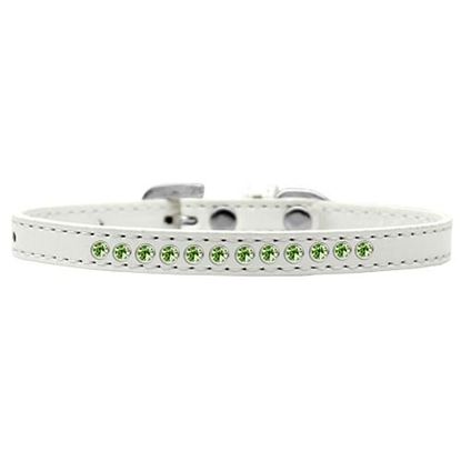 Picture of Lime Green Crystal Size 14 White Puppy Collar