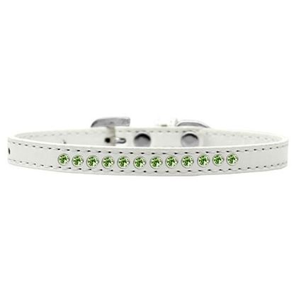 Picture of Lime Green Crystal Size 8 White Puppy Collar