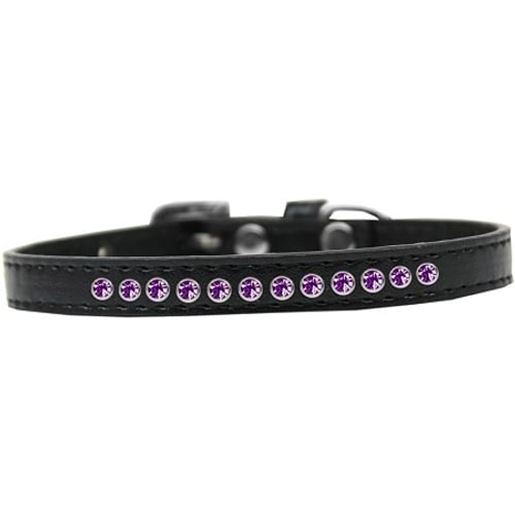 Picture of Purple Crystal Size 10 Black Puppy Collar