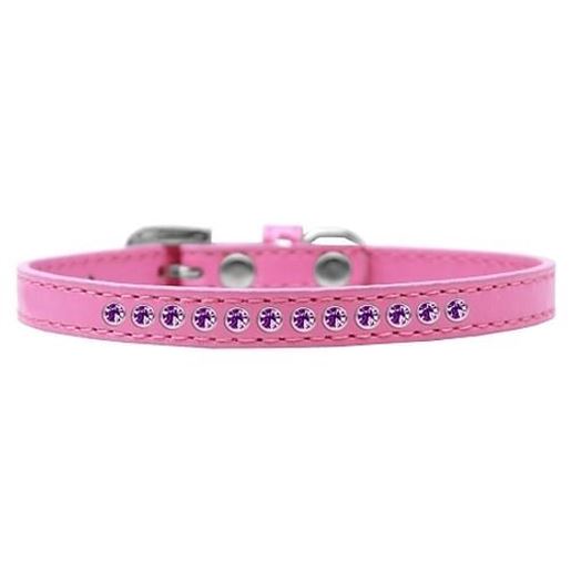 Picture of Purple Crystal Size 12 Bright Pink Puppy Collar