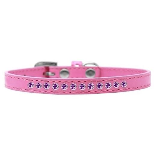 Picture of Purple Crystal Size 16 Bright Pink Puppy Collar