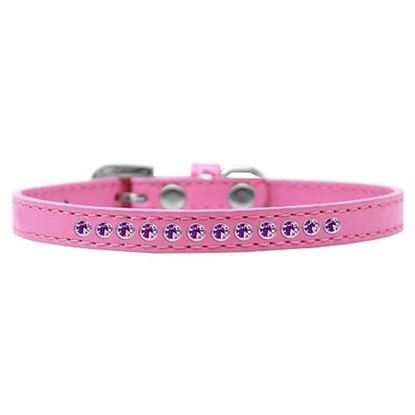 Picture of Purple Crystal Size 8 Bright Pink Puppy Collar