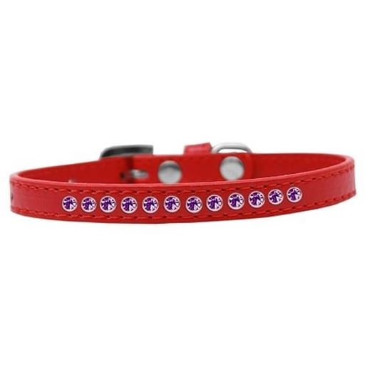 Picture of Purple Crystal Size 10 Red Puppy Collar