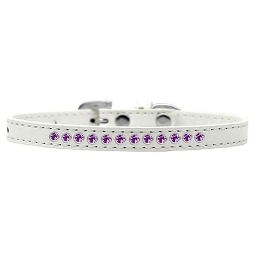 Picture of Purple Crystal Size 10 White Puppy Collar