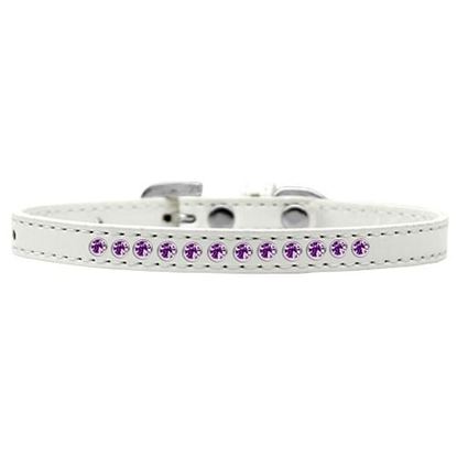 Picture of Purple Crystal Size 12 White Puppy Collar