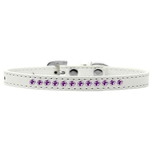 Picture of Purple Crystal Size 16 White Puppy Collar