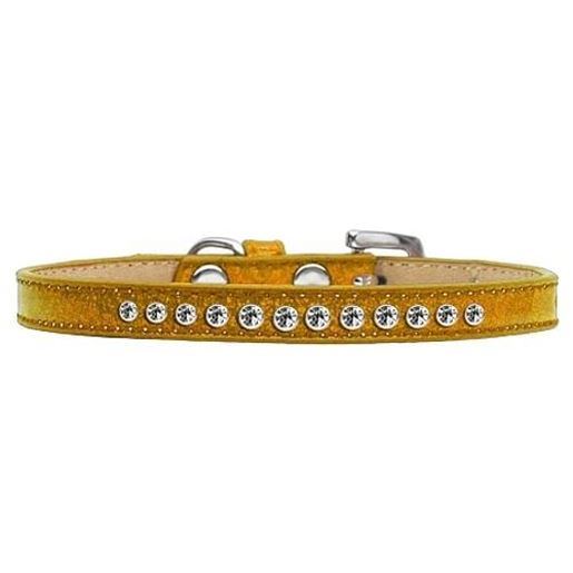 Picture of Clear Crystal Size 10 Gold Puppy Ice Cream Collar